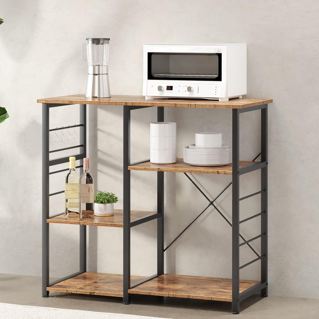 soges Bäckerregale Küchenregal Standregal Mikrowellenhalter Bäcker Regal Haushaltsregal mit 3 Ablage