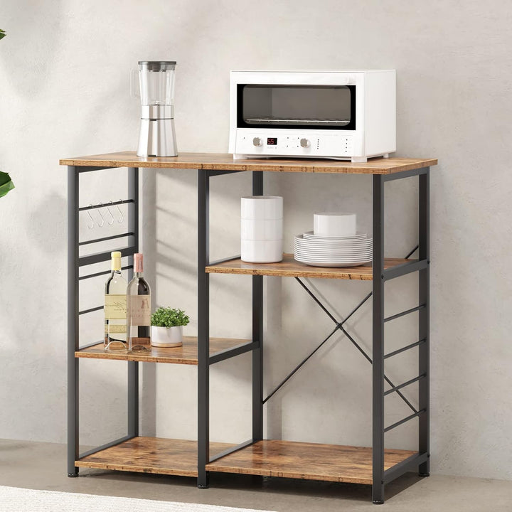 soges Bäckerregale Küchenregal Standregal Mikrowellenhalter Bäcker Regal Haushaltsregal mit 3 Ablage