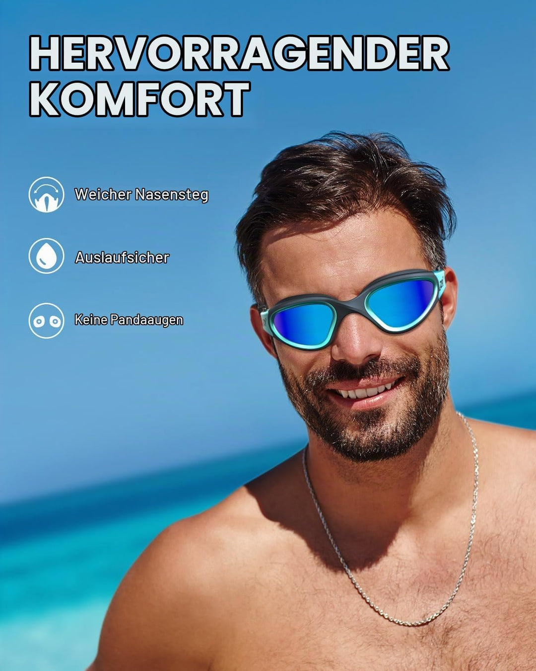 ZIONOR G1 - Polarisierte Schwimmbrille für Unisex und Erwachsene und Damen, beschlagfrei, 100% UV-Sc
