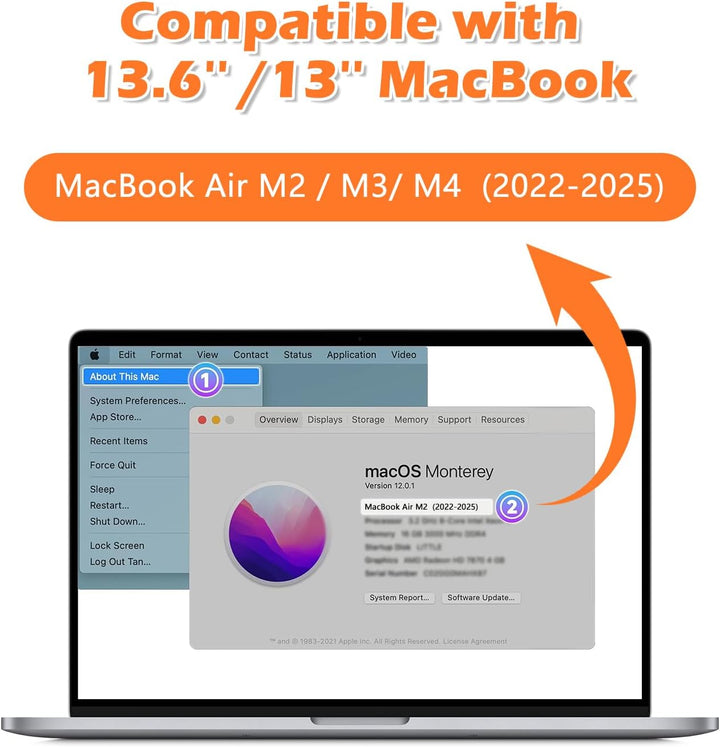 imluckies Magnetischer Blickschutzfilter für MacBook Air 13.6 & 13 Zoll (2022–2026, M2/M3/M4/M5) – A