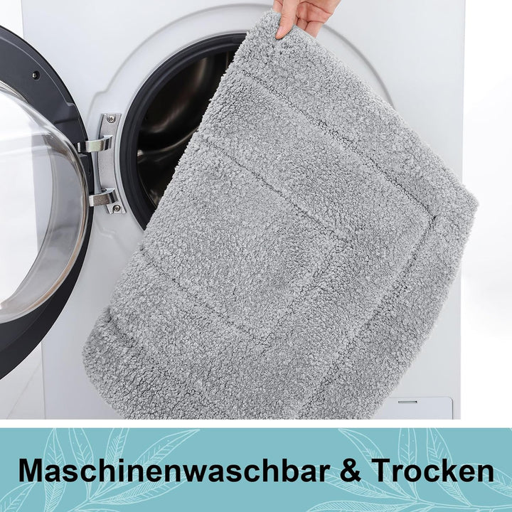 Homaxy Mikrofaser Badezimmerteppich rutschfest Waschbar Badematte Weiche Badteppich Wasserabsorbiere