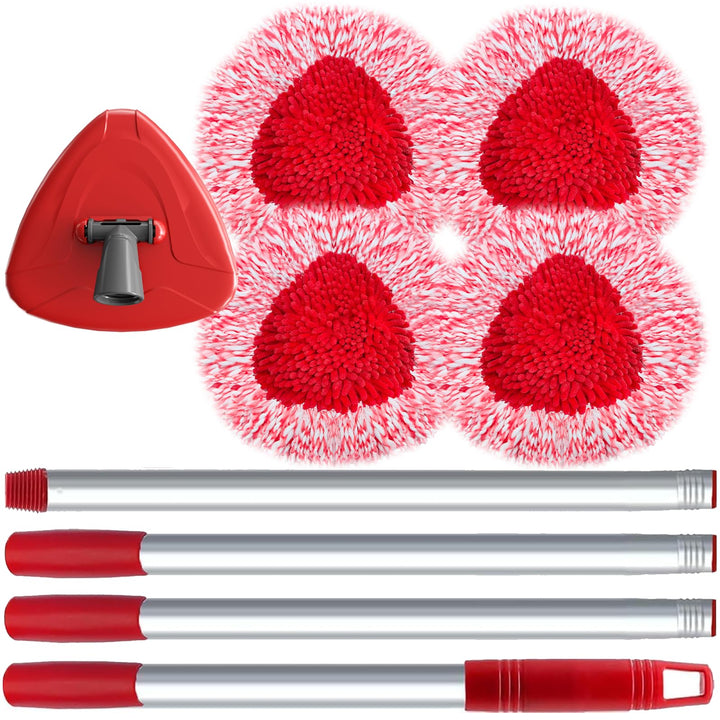 4 Stück Spin Wischmop Ersatzköpfe für Vileda Turbo Systeme,Chenille Mop Ersatz Refill mit 76-148 cm