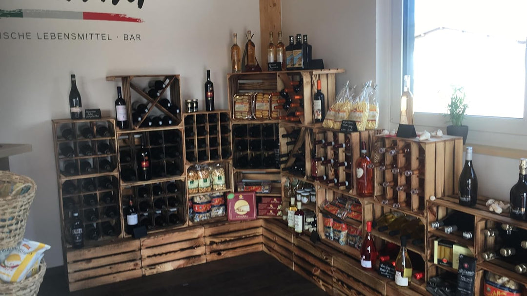 Kistenkolli Altes Land 3 x geflammtes Weinregal 16er Masse 40x40x27cm aus Holz Flaschenablage Weinre