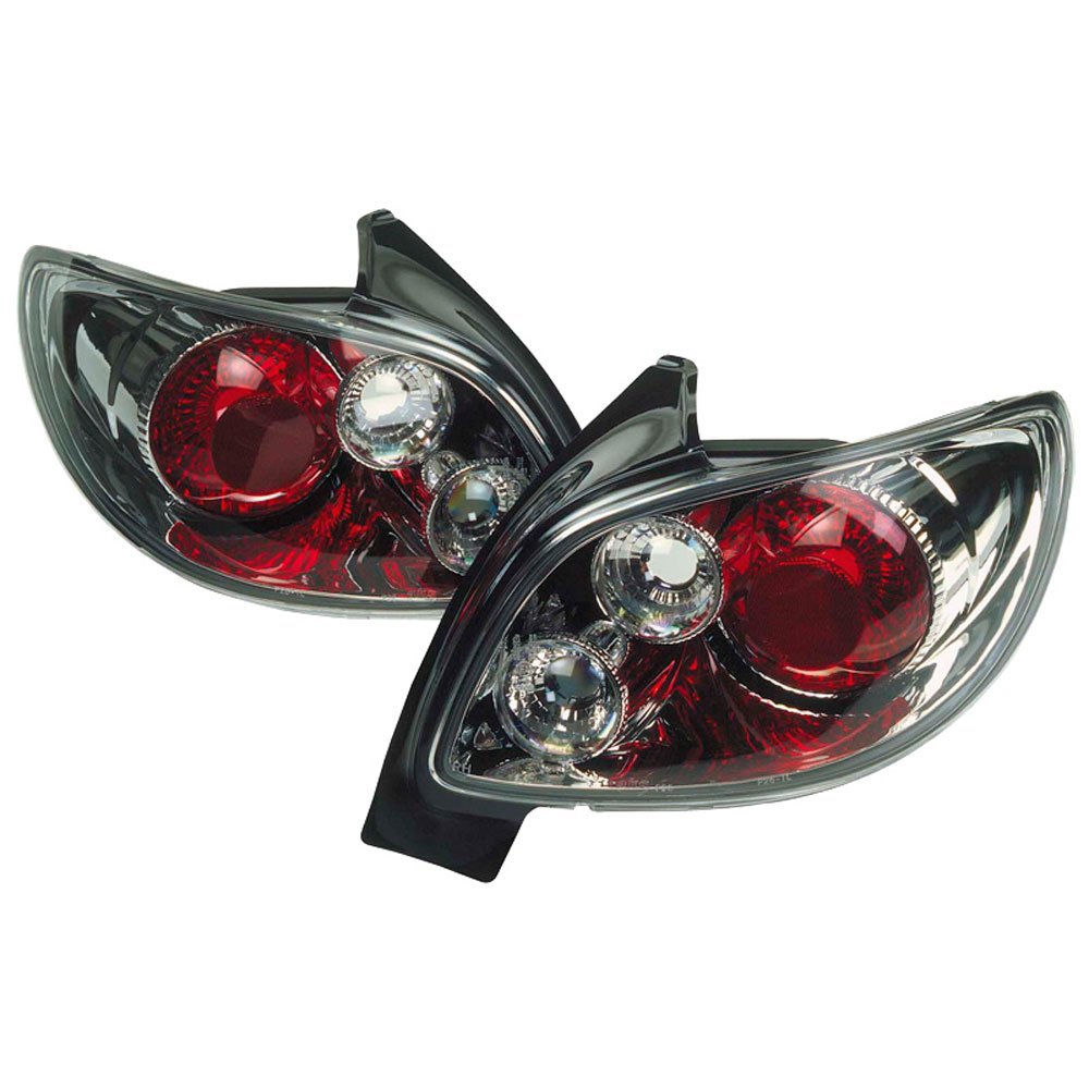 AUTO-STYLE Satz Heckleuchten kompatibel mit Peugeot 206 CC - Chrom, Chrom