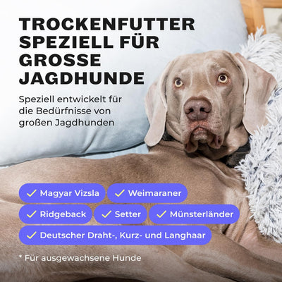 HEY HOLY Premium Trockenfutter für grosse Jagdhunde getreidefrei | 7kg Hundefutter für ausgewachsene