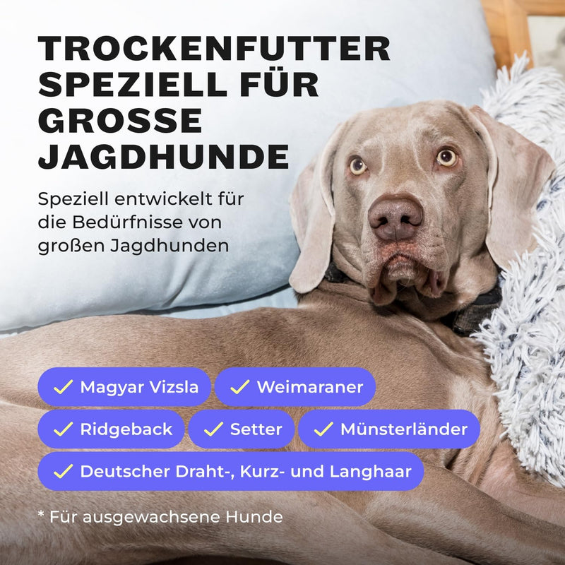 HEY HOLY Premium Trockenfutter für grosse Jagdhunde getreidefrei | 7kg Hundefutter für ausgewachsene