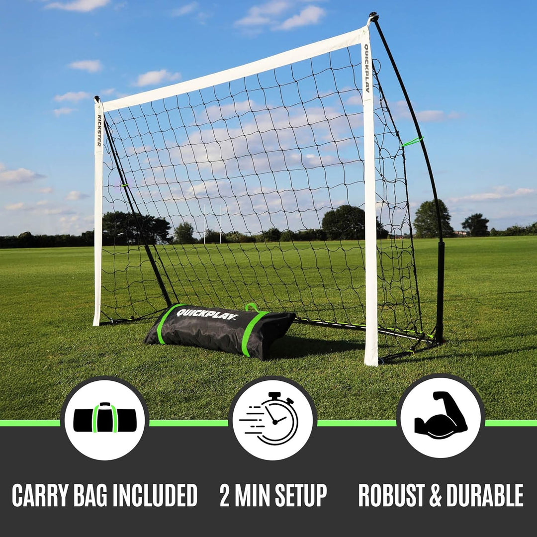 QUICKPLAY KICKSTER Fussballtor - Ultra tragbares Fussballnetz für alle Altersgruppen - Schnell aufba
