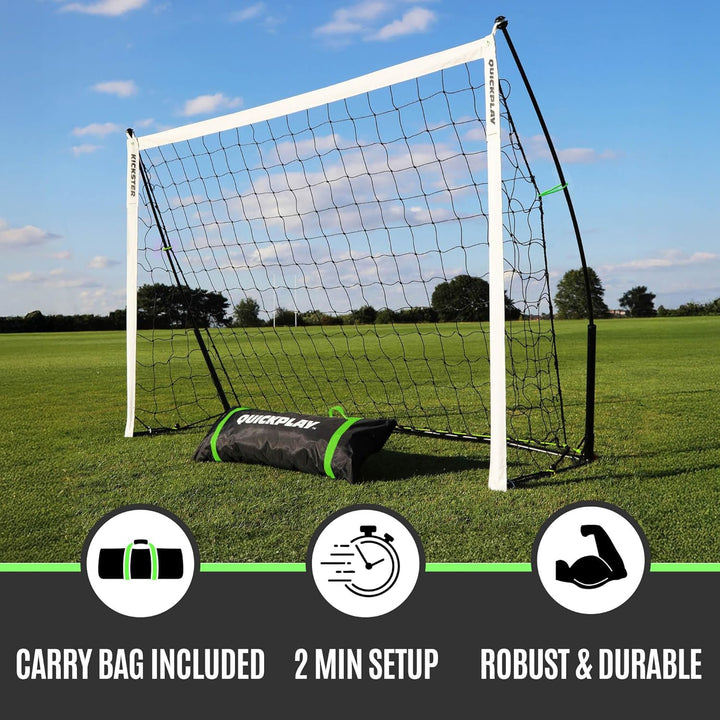 QUICKPLAY KICKSTER Fussballtor - Ultra tragbares Fussballnetz für alle Altersgruppen - Schnell aufba
