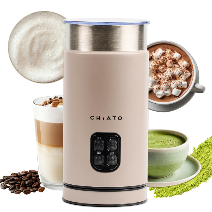 milkPLAY Milchaufschäumer Elektrisch & Milchschäumer - 4- in-1 Milk Frother, Milchkocher & Milchwärm