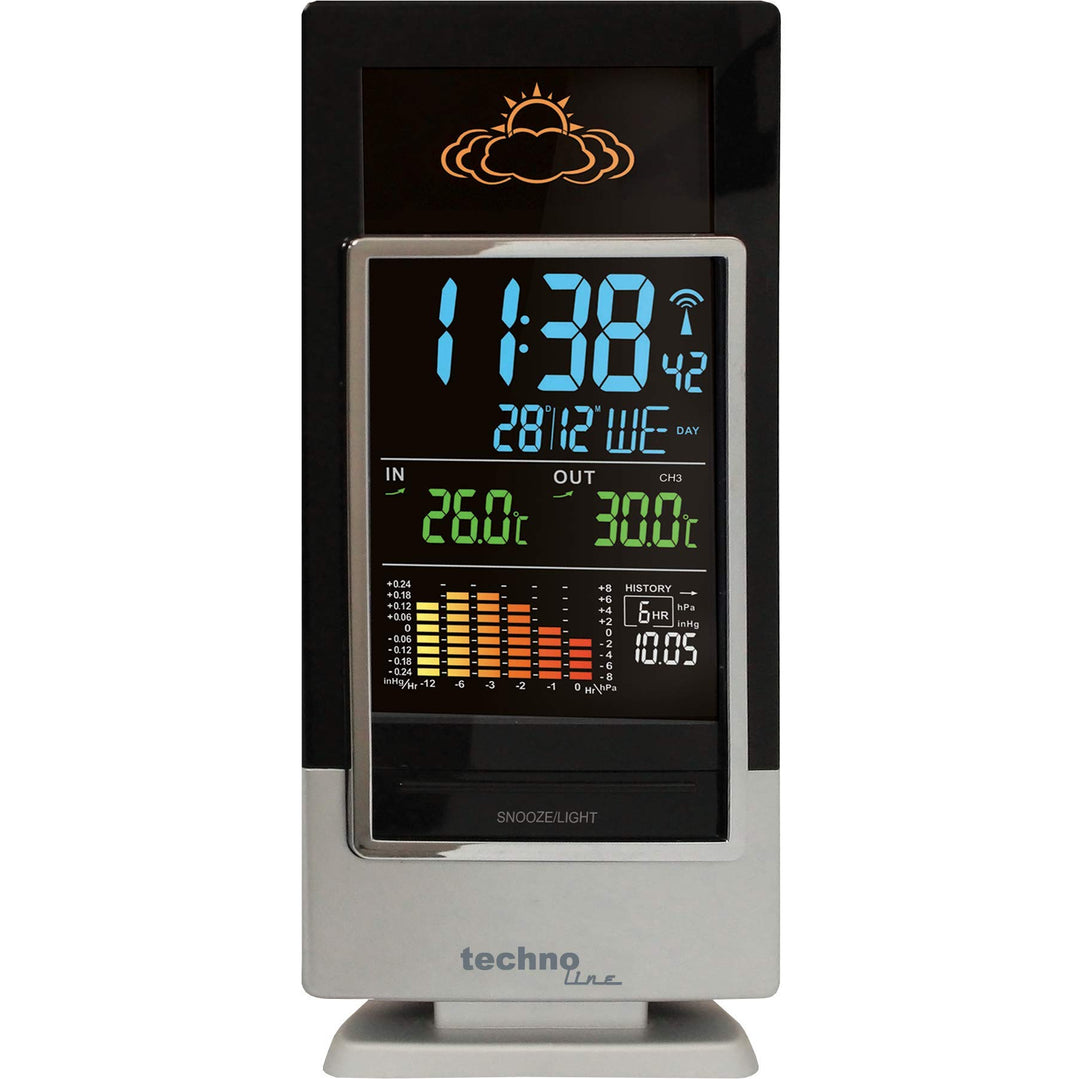 Wetterstation WS 6502 mit Vorhersage von Wettersituation, Anzeige von Wettertendenz und Luftdruck