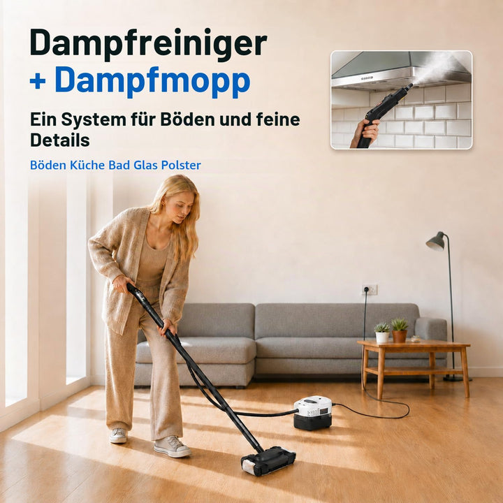 Dampfreiniger Handgerät &amp; Dampfmopp, 1,6 L, 3 Dampfstufen