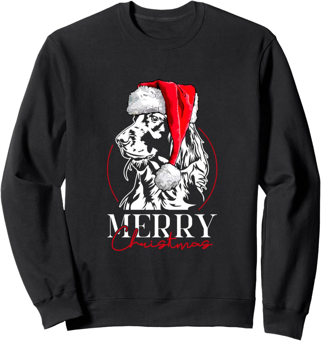 Santa Irish Setter Merry Christmas Weihnachten Hund Hunde Sweatshirt