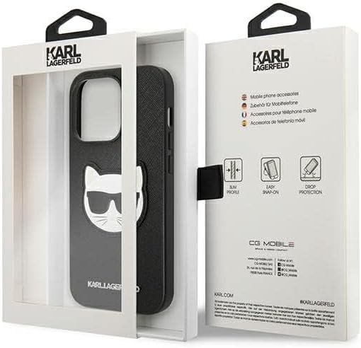 KARL LAGERFELD KLHCP14XSAPCHK hülle für iPhone 14 Pro Max 6,7" hardcase schwarz/Black Saffiano Choup