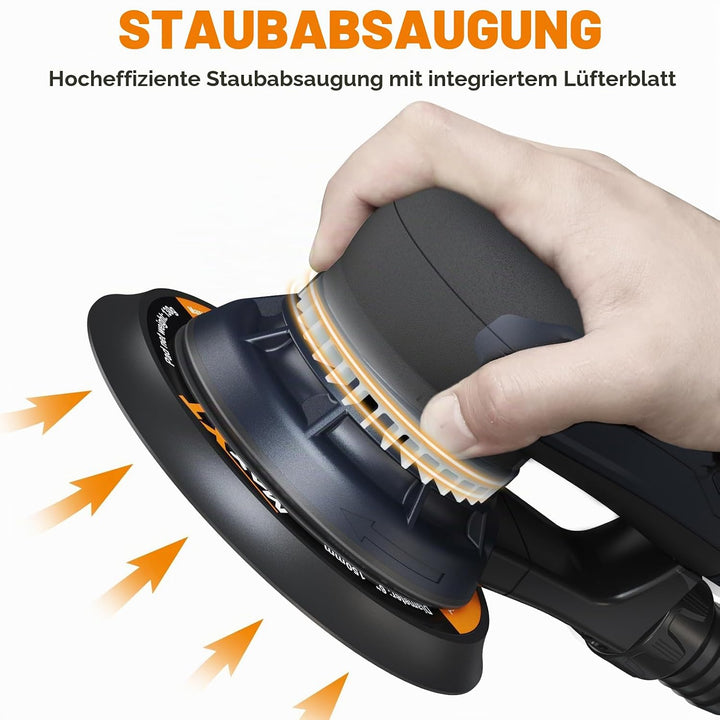MAXXT Exzenterschleifer 150mm, 6-Zoll-Schleifmaschine, Bürstenlos, 230 Volt, 2,5 mm Exenterschleifma
