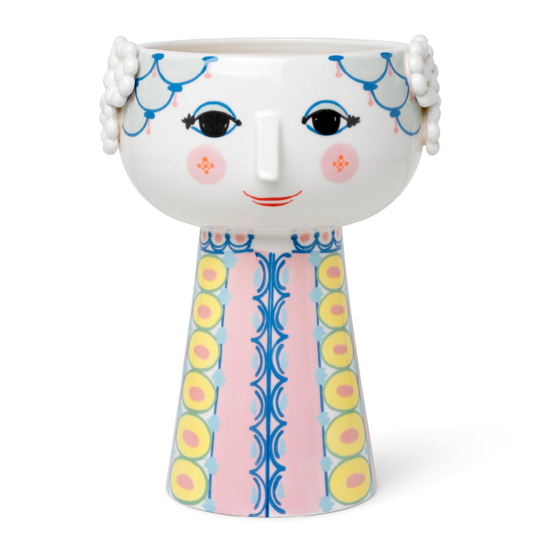 Bjørn Wiinblad Vase H23 cm Eva klassisches Design für Blumen, rosa Höhe: 23 cm, Durchmesser: 17,5 cm