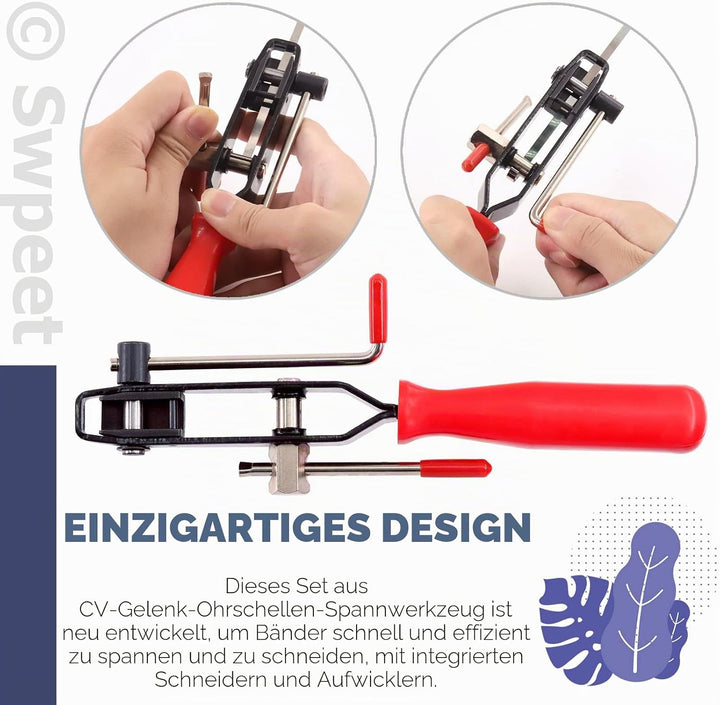 Swpeet 37 Stück 10,2 cm 20,3 cm 35,6 cm CV-Gelenk-Ohrklemme Banding Boot Clamp Werkzeug mit Edelstah