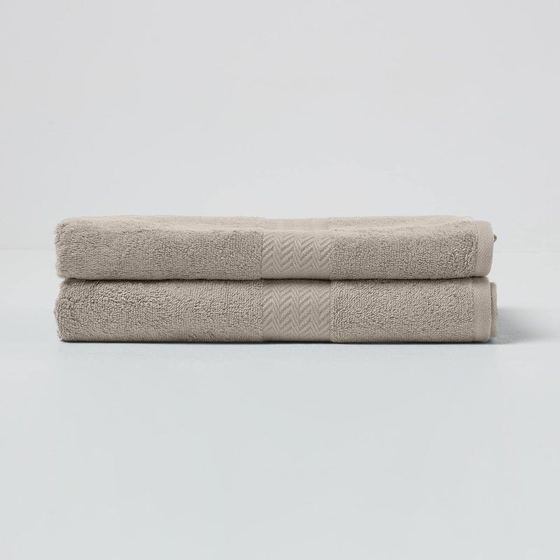 Homescapes 2er Set Luxus Duschtuch Baumwolle 70x130 cm, Handtuch Hellgrau (Grau), 100% Ägyptische Ba