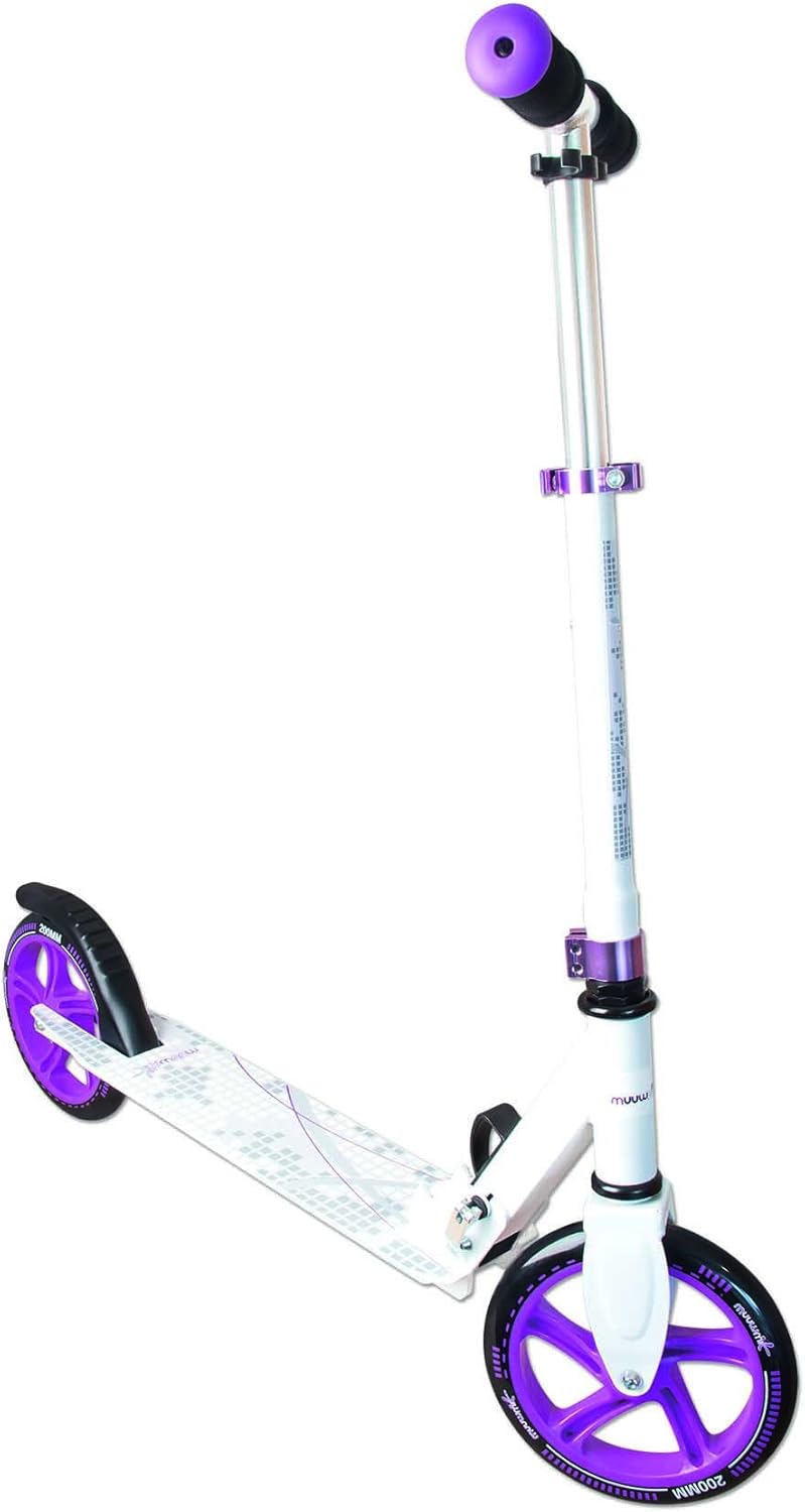 Muuwmi Aluminium Scooter - Scooter mit 200 mm Rädern | ABEC 5 | GS-geprüft | Höhenverstellbar | Klap