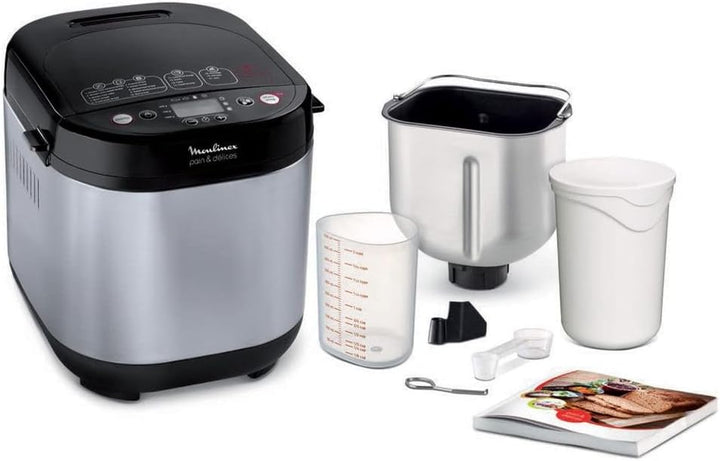Moulinex Brot/Flower Delight Brotbackautomat mit Funktion Joghurt Metall/schwarz 1 kg