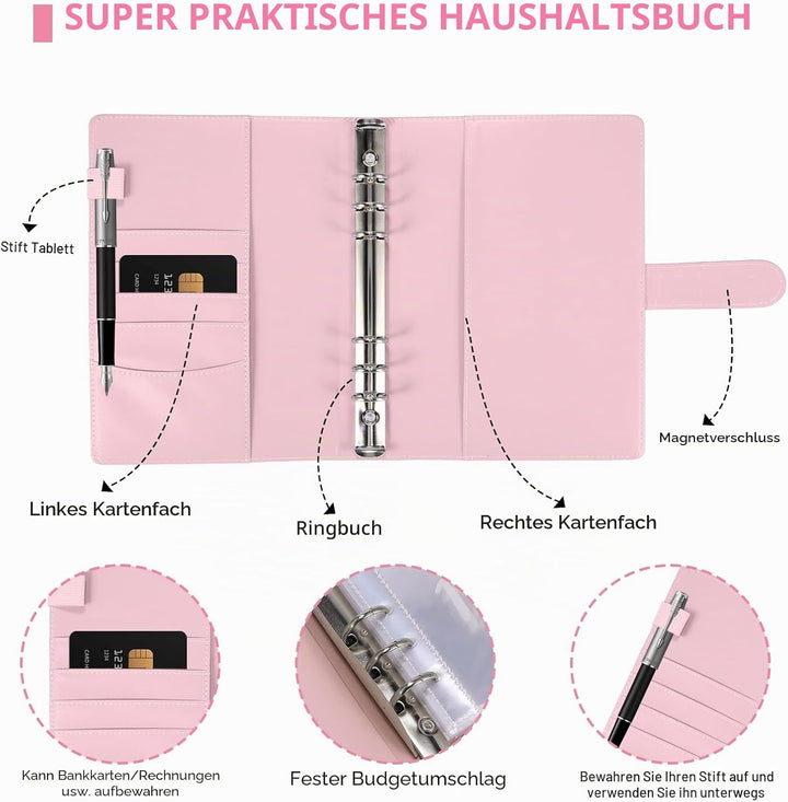100 Envelope Saving Challenge, Geldsparbinder Budget Planner Sparbuch für Geld Challenge 100 Umschlä