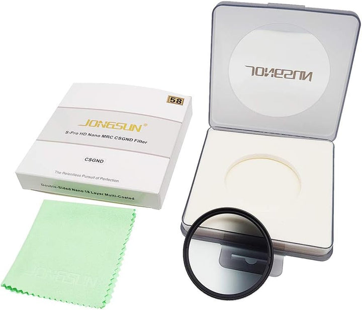 JONGSUN 58mm ND Filter, Grauer Verlaufsfilter Neutraldichtefilter, 18-Schichten Mehrfachbeschichtung
