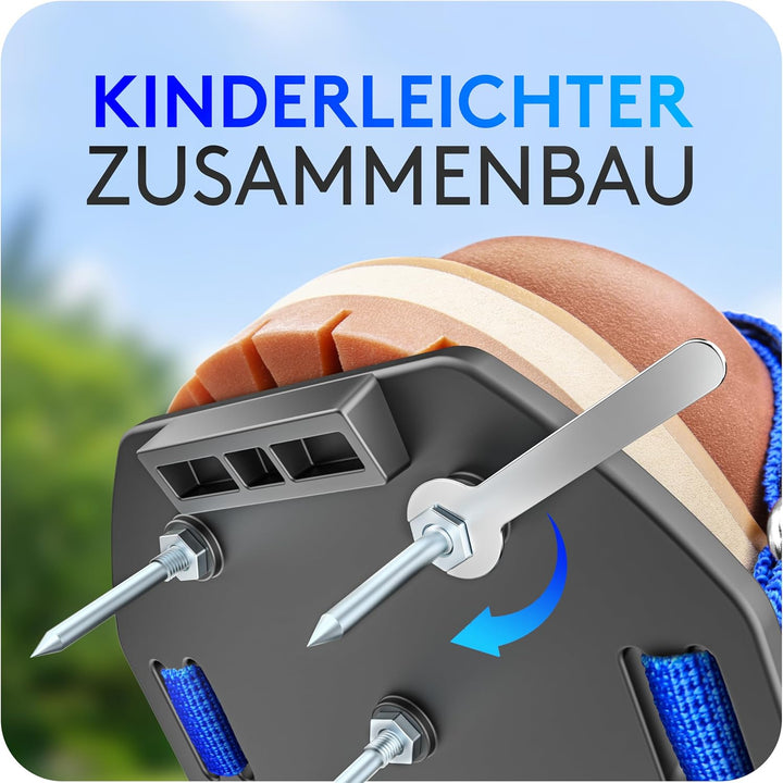 Briliantwerk®️ Nagelschuhe mit Klettverschluss - Zum Rasen belüften oder als Estrichschuhe - Rasenlü