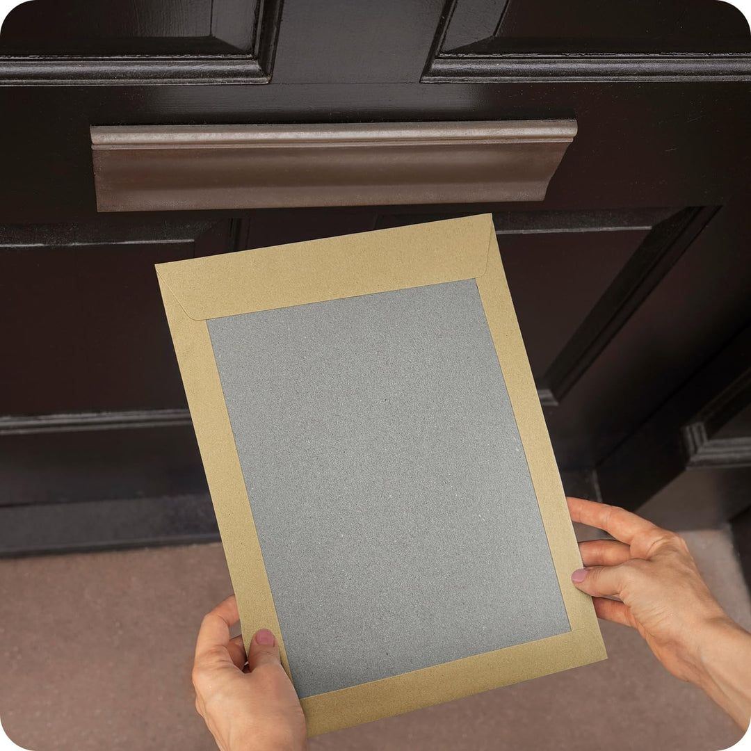 Netuno 25x weisse Versandtaschen DIN B4 mit Papprückwand aus Graupappe 250 × 353 mm 400g haftklebend