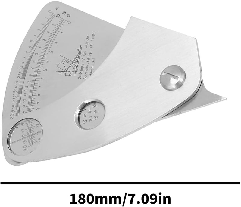 Candeon Schweisslehre Schweissnahtleere, Edelstahl Fächerförmig Schweisslehre, 0-20mm Weld Gauge Sch