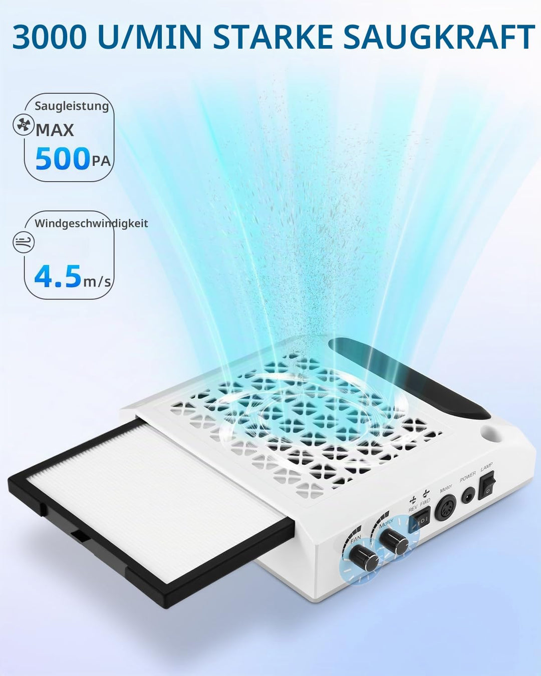 4 In 1 Nagelfräser Professionell, Nagelfräser für Gelnägel, Nagelstaubsauger mit Led, Nagel Armaufla