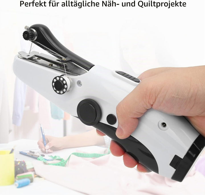 Ledernähmaschine, Leichte und robuste Mini-Nähmaschine Handnähmaschine mit Einfädler für die Heimrei
