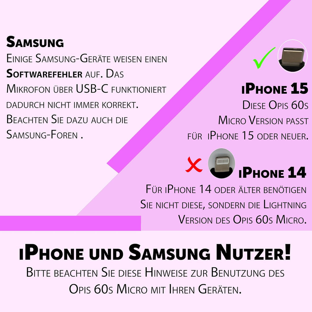 Opis 60s Micro - Retro Handyhörer für Android Smartphones, Tablets, Notebooks und Handys in der Form