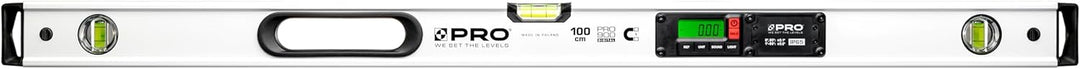 PRO900 Digitale Wasserwaage 100cm mit 2 LCD Displays und Abdeckung - Elektronische Wasserwaage mit M