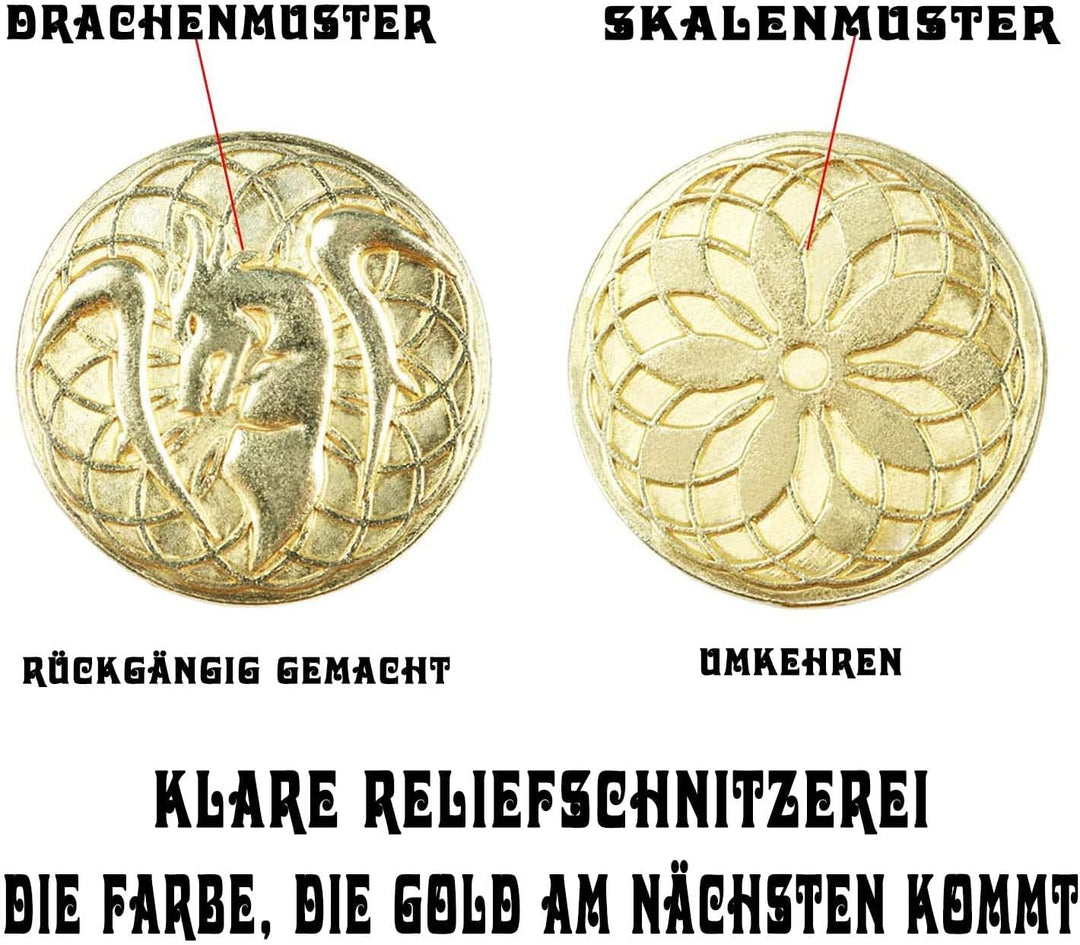 Byhoo, Fantasy-Set mit DND-Metallmünzen und Ledertasche, der neuartige Spielmarkenschatz für Brettsp