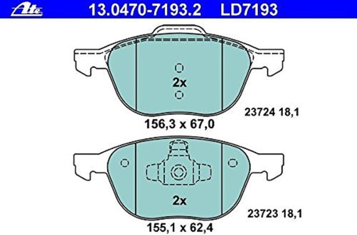 ATE 13.0470-7193.2 Bremsbelagsatz, Scheibenbremse