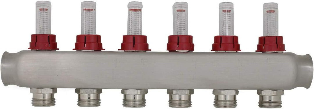 Heizkreisverteiler 2 3 4 5 6 7 8 9 10 11 12 heizkreise mit durchflussmesser durchflussanzeiger fussb