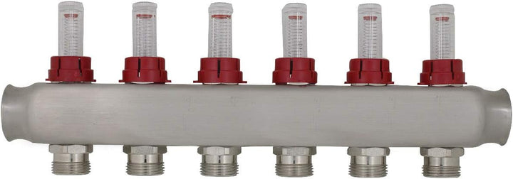 Heizkreisverteiler 2 3 4 5 6 7 8 9 10 11 12 heizkreise mit durchflussmesser durchflussanzeiger fussb