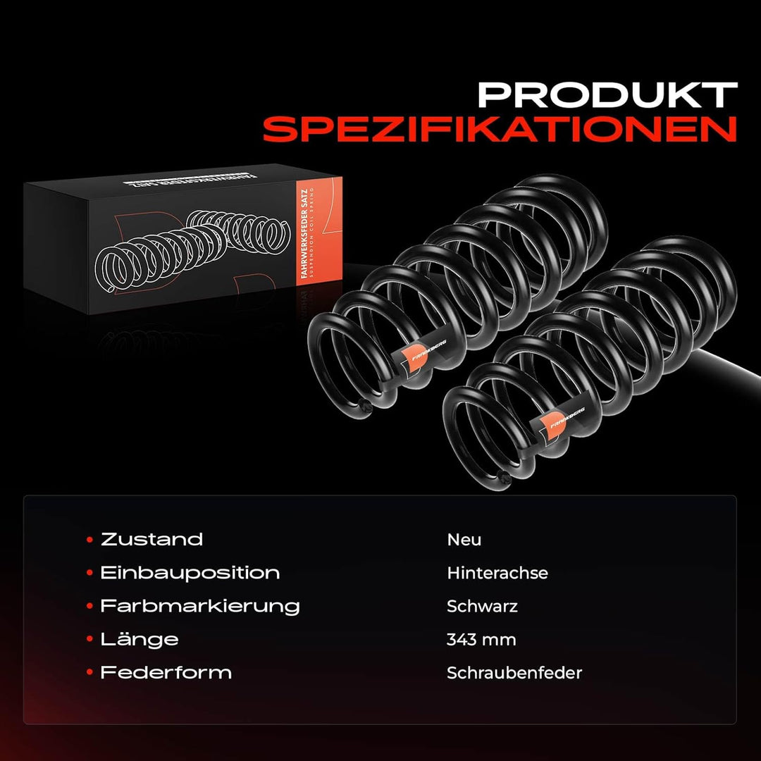 Frankberg 2x Federn Fahrwerksfeder Hinterachse Kompatibel mit 3er F30 330 2012-2018 3er F30 F80 316