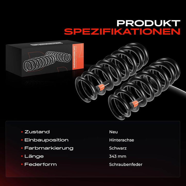 Frankberg 2x Federn Fahrwerksfeder Hinterachse Kompatibel mit 3er F30 330 2012-2018 3er F30 F80 316
