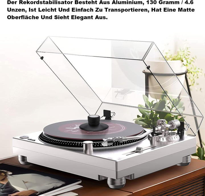 Brollitest Carbonfaser-Schallplattengewichtsscheibe, Vinyl-Gewichtsstabilisator, Schallplattenklamme