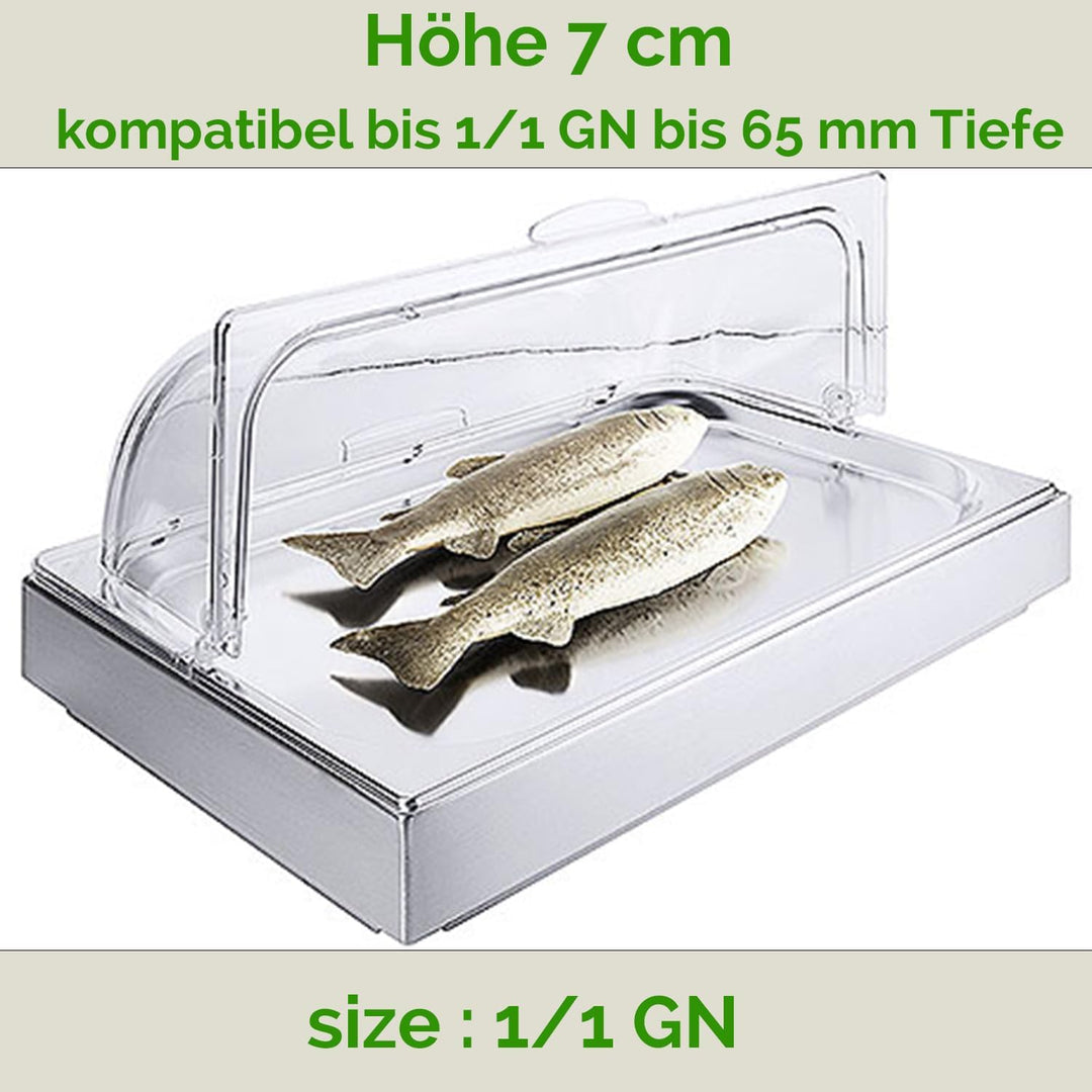 Kerafactum Hochwertiger Edelstahlrahmen für GN 1/1 Platten – 7 cm Höhe Edelstahl Rahmen für Kühlplat