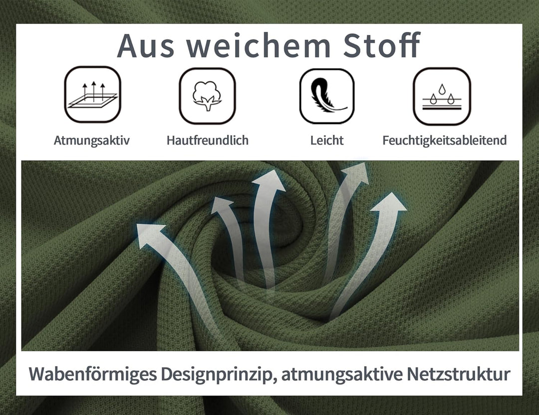 geeksport Poloshirt Herren Kurzarm Freizeit Sport Polo Golf Tshirts Männer Polohemd Grün L, Grün L