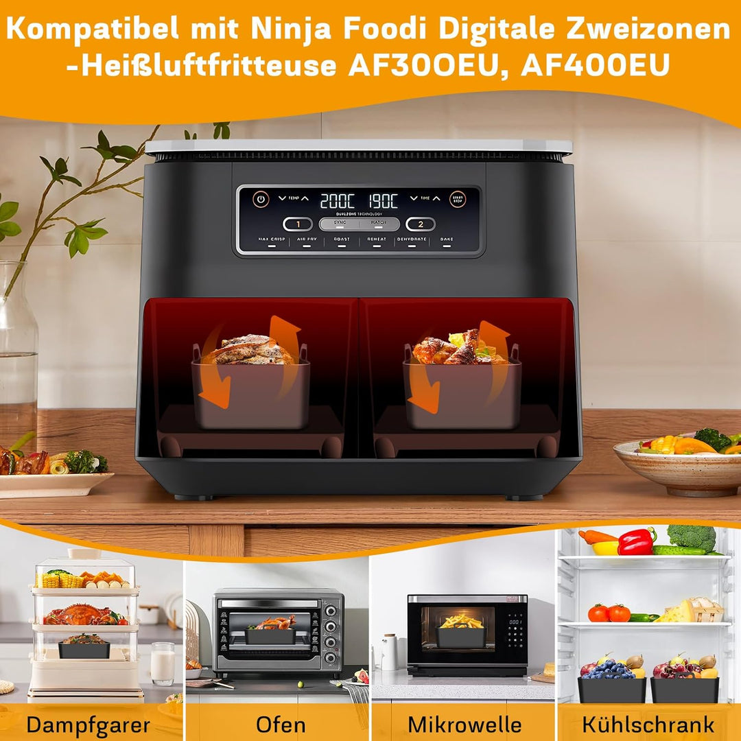 Heissluftfritteuse Zubehör - Airfryer Zubehör für Ninja Foodi AF400EU AF300EU 9.5L Und anderen Dual