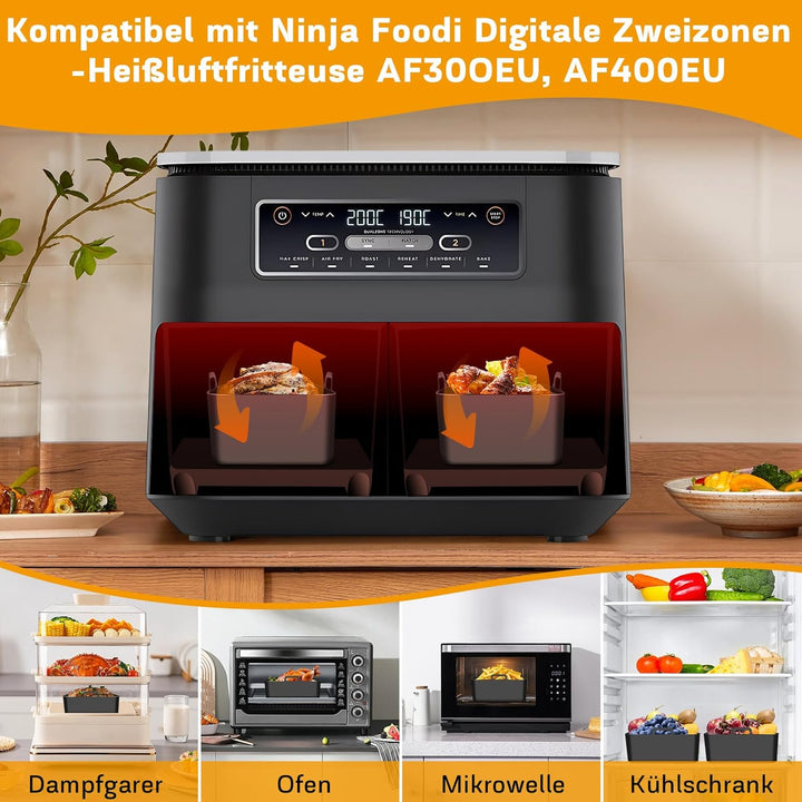 Heissluftfritteuse Zubehör - Airfryer Zubehör für Ninja Foodi AF400EU AF300EU 9.5L Und anderen Dual