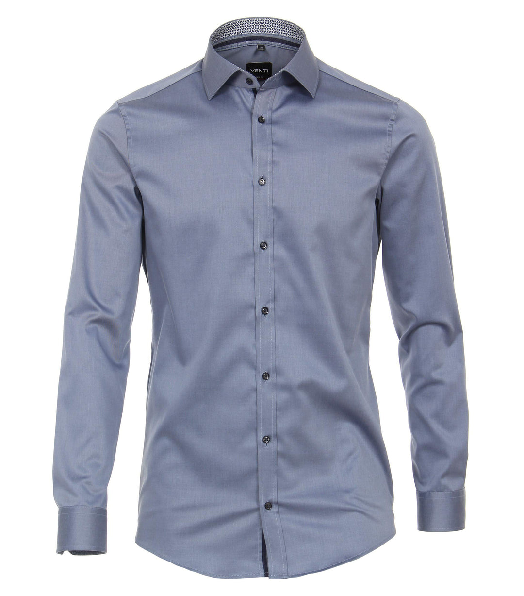 Venti Businesshemd Uni Body Fit Standard 35 Mittelblau, Standard 35 Mittelblau