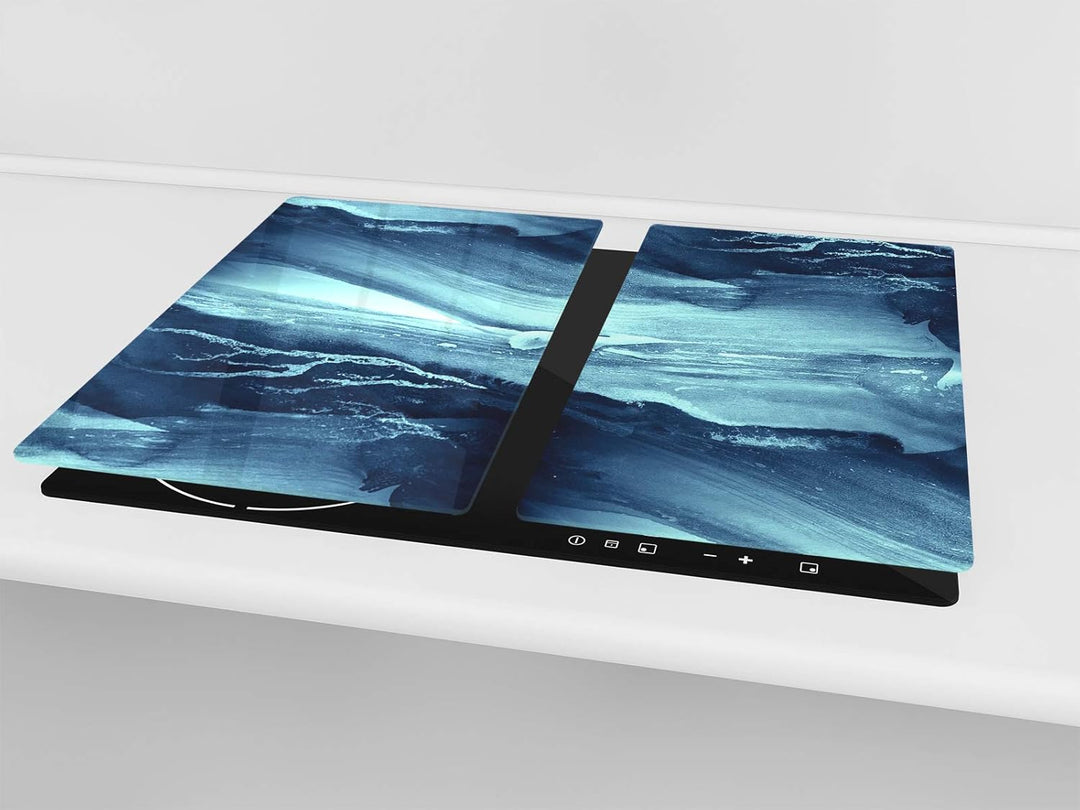 Küchenbrett aus Hartglas und Induktionskochplattenabdeckung – Schneideplatten SINGLE mit 60 x 52 cm