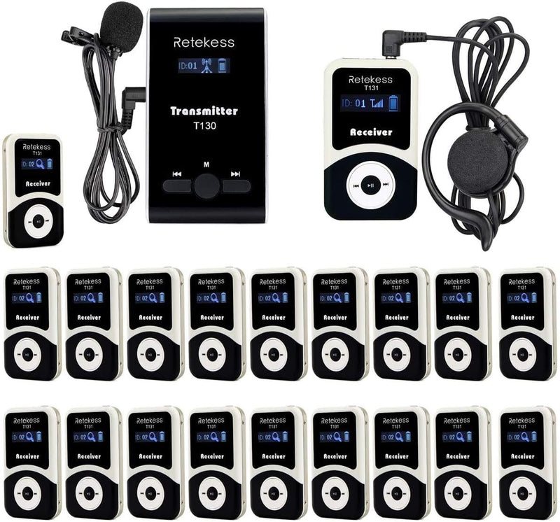 Retekess T130-T131 Audio Tour Guide System, 99 Kanäle Tour Guide System, 60M Reiseleitersystem, Audi