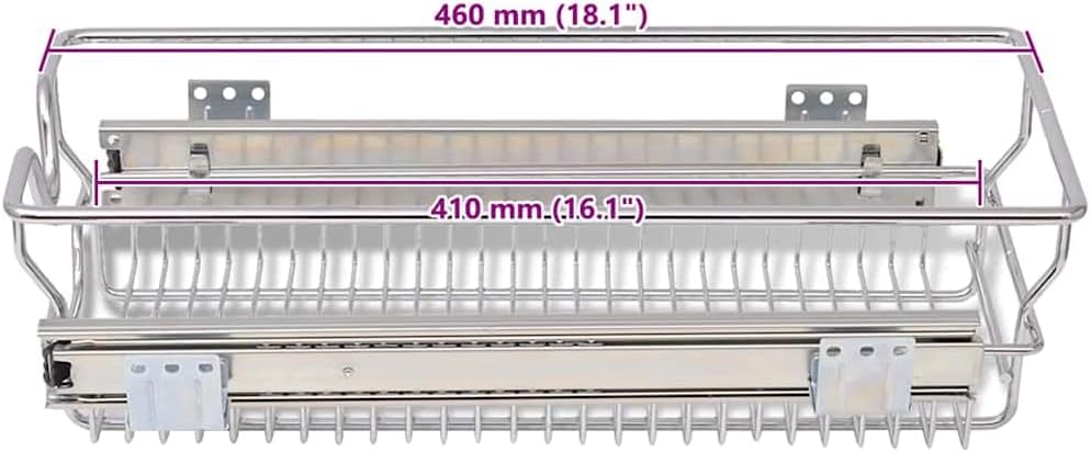 vidaXL 2X Einbauschublade 30cm Korbauszug Schrankauszug Teleskopschublade 300 mm, 300 mm