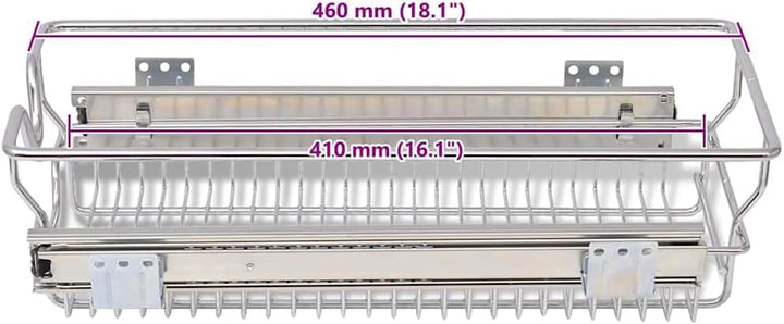vidaXL 2X Einbauschublade 30cm Korbauszug Schrankauszug Teleskopschublade 300 mm, 300 mm