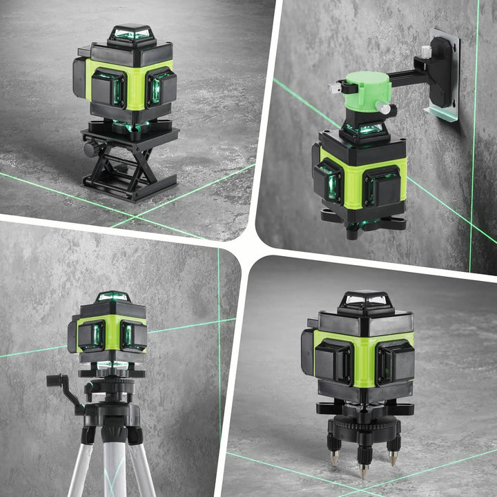 Weytoll Kreuzlinienlaser mit Stativ, 16 Line Laser Level IP54 Wasserwaage, 2400mAh Akku*2, mit Teles