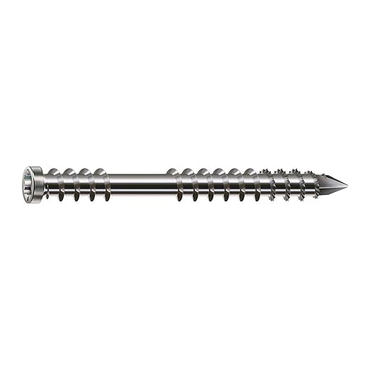 SPAX Terrassenschraube, 5 x 60 mm, 180 Stück, Fixiergewinde, Zylinderkopf, T-STAR plus T25, CUT, Ede